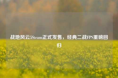 战地风云5Steam正式发售,经典二战FPS重磅回归