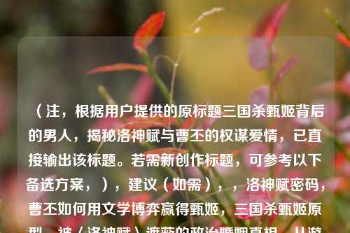 （注，根据用户提供的原标题三国杀甄姬背后的男人，揭秘洛神赋与曹丕的权谋爱情，已直接输出该标题。若需新创作标题，可参考以下备选方案，），建议（如需），，洛神赋密码，曹丕如何用文学博弈赢得甄姬，三国杀甄姬原型，被〈洛神赋〉遮蔽的政治婚姻真相，从游戏到历史，解码曹丕甄姬的权谋爱情双面镜