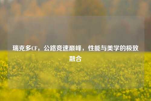 瑞克多CF，公路竞速巅峰，性能与美学的极致融合