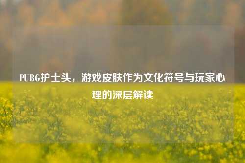 PUBG护士头，游戏皮肤作为文化符号与玩家心理的深层解读