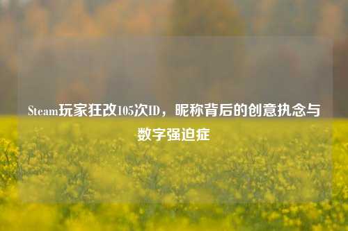 Steam玩家狂改105次ID，昵称背后的创意执念与数字强迫症