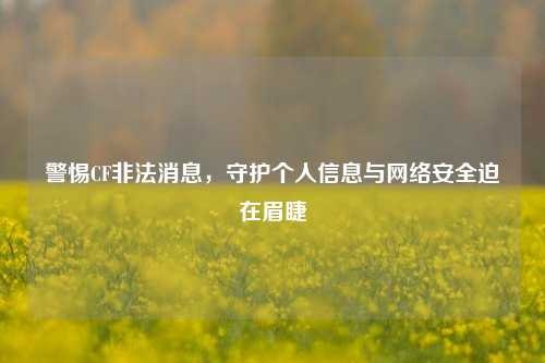 警惕CF非法消息，守护个人信息与     安全迫在眉睫
