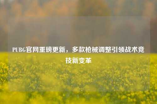 PUBG官网重磅更新，多款枪械调整引领战术竞技新变革