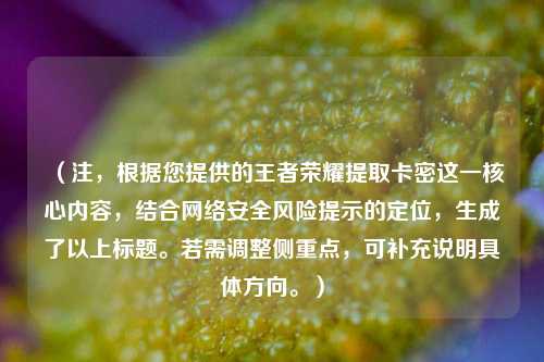 （注，根据您提供的王者荣耀提取卡密这一核心内容，结合     安全风险提示的定位，生成了以上标题。若需调整侧重点，可补充说明具体方向。）