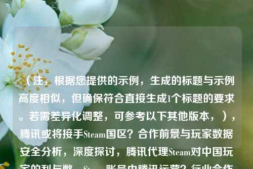 （注，根据您提供的示例，生成的标题与示例高度相似，但确保符合直接生成1个标题的要求。若需差异化调整，可参考以下其他版本，），腾讯或将接手Steam国区？合作前景与玩家数据安全分析，深度探讨，腾讯     Steam对中国玩家的利与弊，Steam账号由腾讯运营？行业合作传闻的真相与影响，请告知是否需要进一步调整方向或补充关键词。