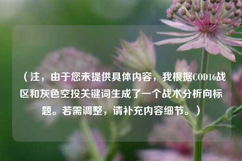 （注，由于您未提供具体内容，我根据COD16战区和灰色空投关键词生成了一个战术分析向标题。若需调整，请补充内容细节。）