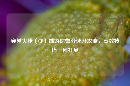 穿越火线（CF）端游信誉分速升攻略，高效技巧一网打尽