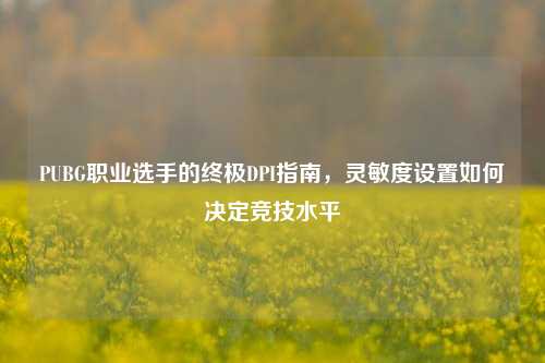 PUBG职业选手的终极DPI指南，灵敏度设置如何决定竞技水平