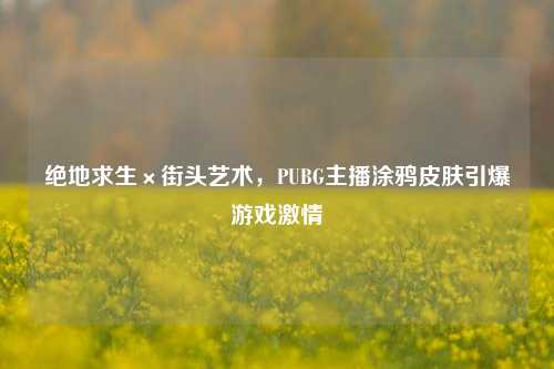 绝地求生×街头艺术，PUBG主播涂鸦皮肤引爆游戏***