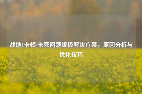 战地1卡顿/卡死问题终极解决方案，原因分析与优化技巧