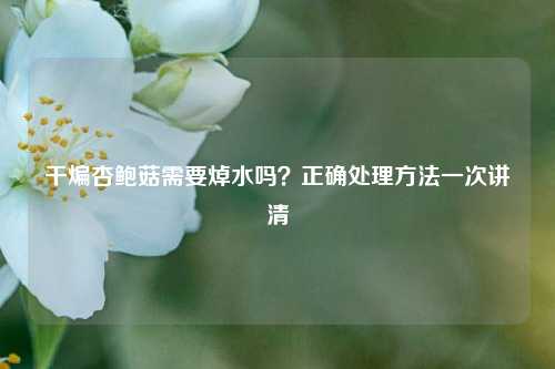 干煸杏鲍菇需要焯水吗？正确处理     一次讲清