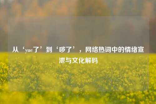 从‘yue了’到‘哕了’，     热词中的情绪宣泄与文化解码