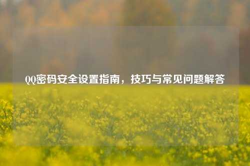     密码安全设置指南，技巧与常见问题解答