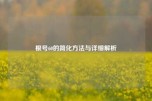 根号60的简化 与详细解析