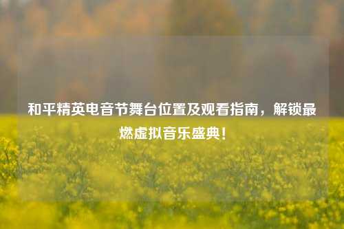 和平精英电音节舞台位置及观看指南,解锁最燃虚拟音乐盛典!