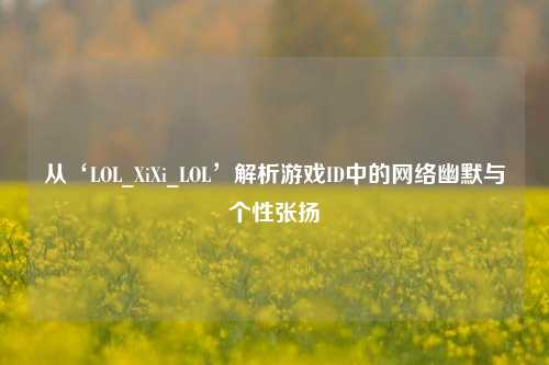 从‘LOL_XiXi_LOL’解析游戏ID中的网络幽默与个性张扬