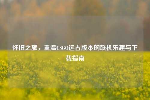 怀旧之旅,重温CSGO远古版本的联机乐趣与下载指南
