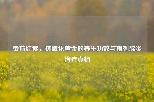 番茄红素，抗氧化黄金的养生功效与前列腺炎治疗真相